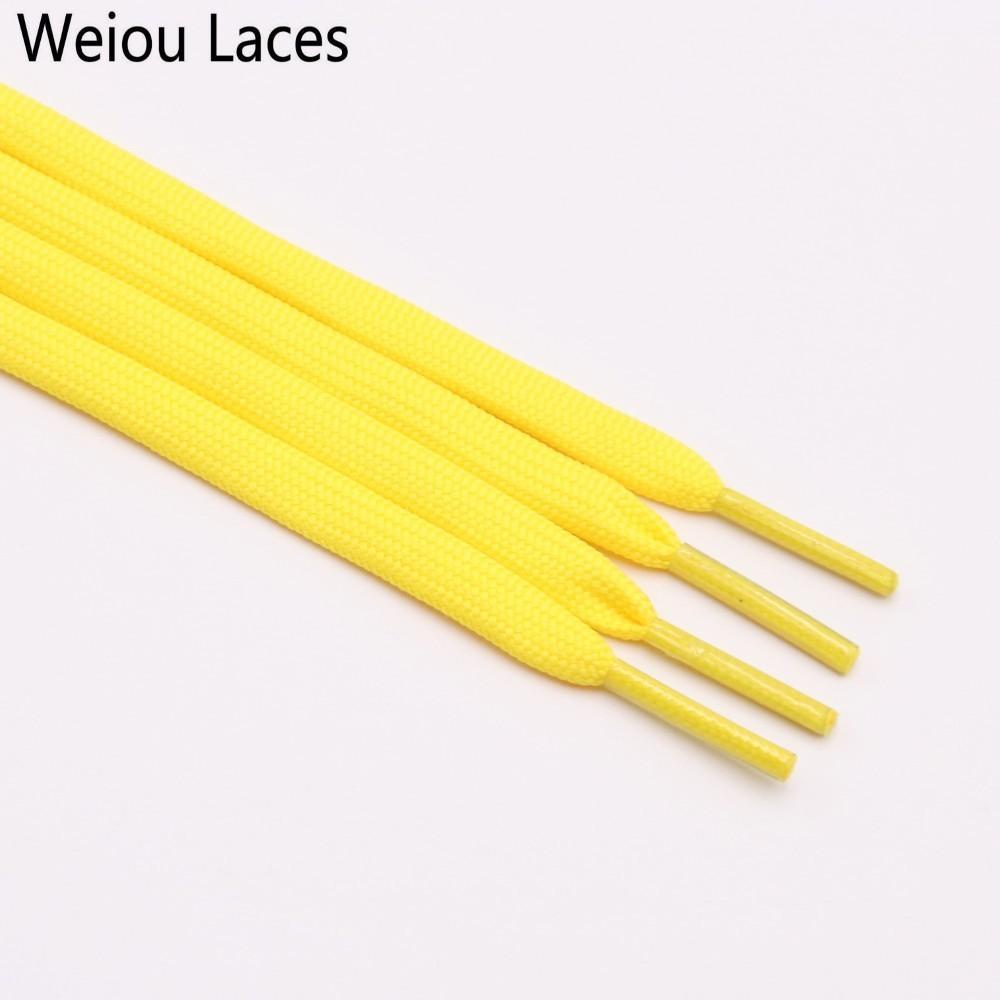 Weiou Basics Flat 7mm Laces Colorful Shoelaces Solid Color Polyester Tubular Sneakers Shoestring For