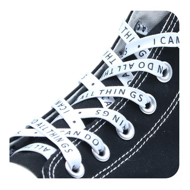 Weiou Lace Coolstring Leisure Sneaker Printing Fonts Shoelaces  Flat Heat Transfer Print Polyester