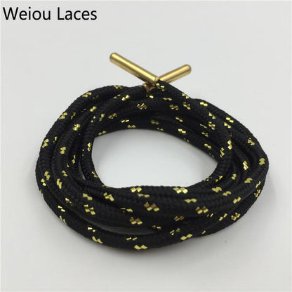 Hot Weiou Metal Tips Sports Athletic Colored Boot Laces Awesome Metallic Gold Shoelaces White Round