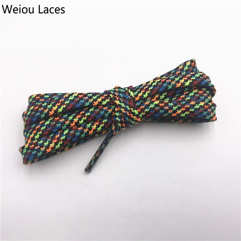 Weiou Cool Flat Gold Black Silver Glittering Shoelace Shiny Colorful Shoe Laces For Women Lady Men