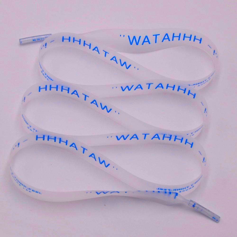 15mm Shoe Accessories Silk Screen Printing Universal PVC Laces Swimming Pant Cord Matte Transparent