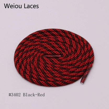 Weiou 5mm Round Type Polyester Two Tone Twill Middle Dot Checkered Laces Exclusive Red White Black