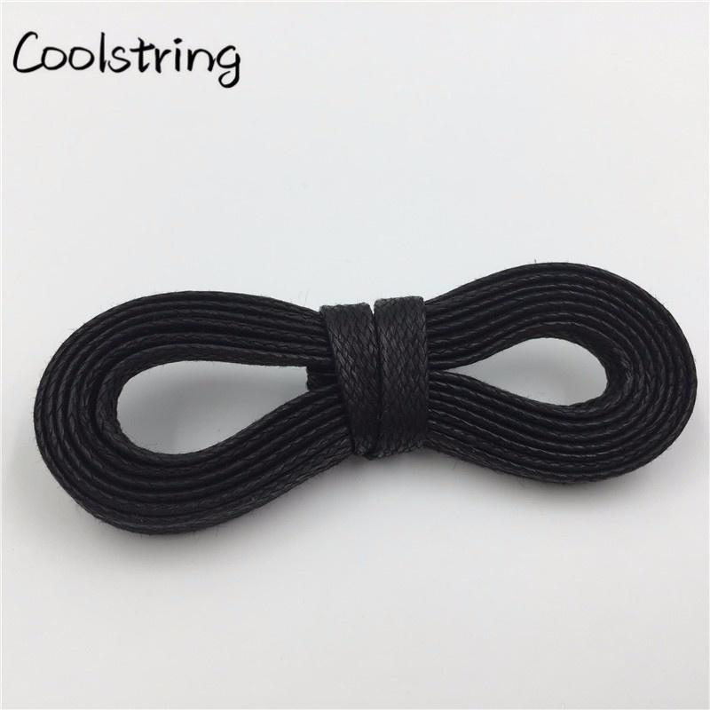 Waxed Cotton Flat Shoe Laces Leather Waterproof Mens Martin Boots Shoelace Casual Dress Coloured