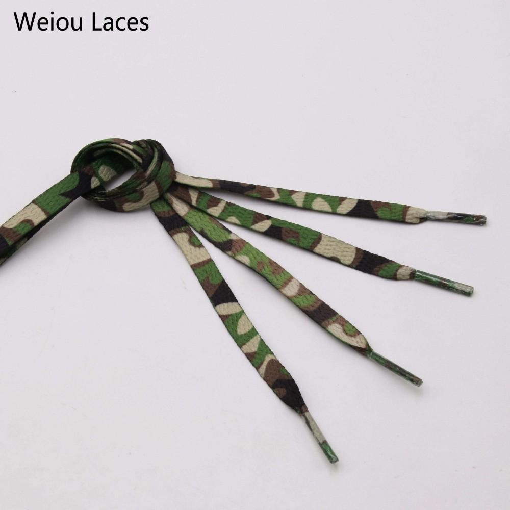 Weiou 7mm Digital Print Flat Camouflage Shoelaces Sublimated Heat Transfer Sneakers Sports Shoe