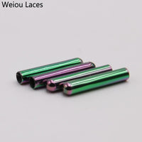 Weiou New 4pcs/lot Women Men Shoe Lace Tips Replacement Head For Shoestrings Colorful Bullet Aglets