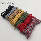 Cool 4.5mm Wear Resistant Mountaineering Shoelaces Olivary Wave Round Sneakers Travel Shoes Laces