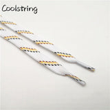 Premium Polyester Striped Shoelaces Chromatic Canvas Bootlace For Sneakers Sport Clothes Cap Pants