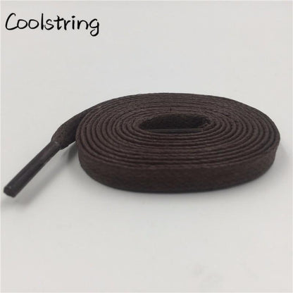 Waxed Cotton Flat Shoe Laces Leather Waterproof Mens Martin Boots Shoelace Casual Dress Coloured