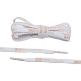 7mm White Golden Word Silk Screen Print Shoelaces Men Women Sneaker Canvas Rope 2021 Customized