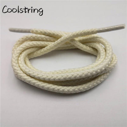 1 Pair Solid Color Round Shoe Laces Unisex Casual Shoelaces Sneakers Shoestring For Canvas Shoes