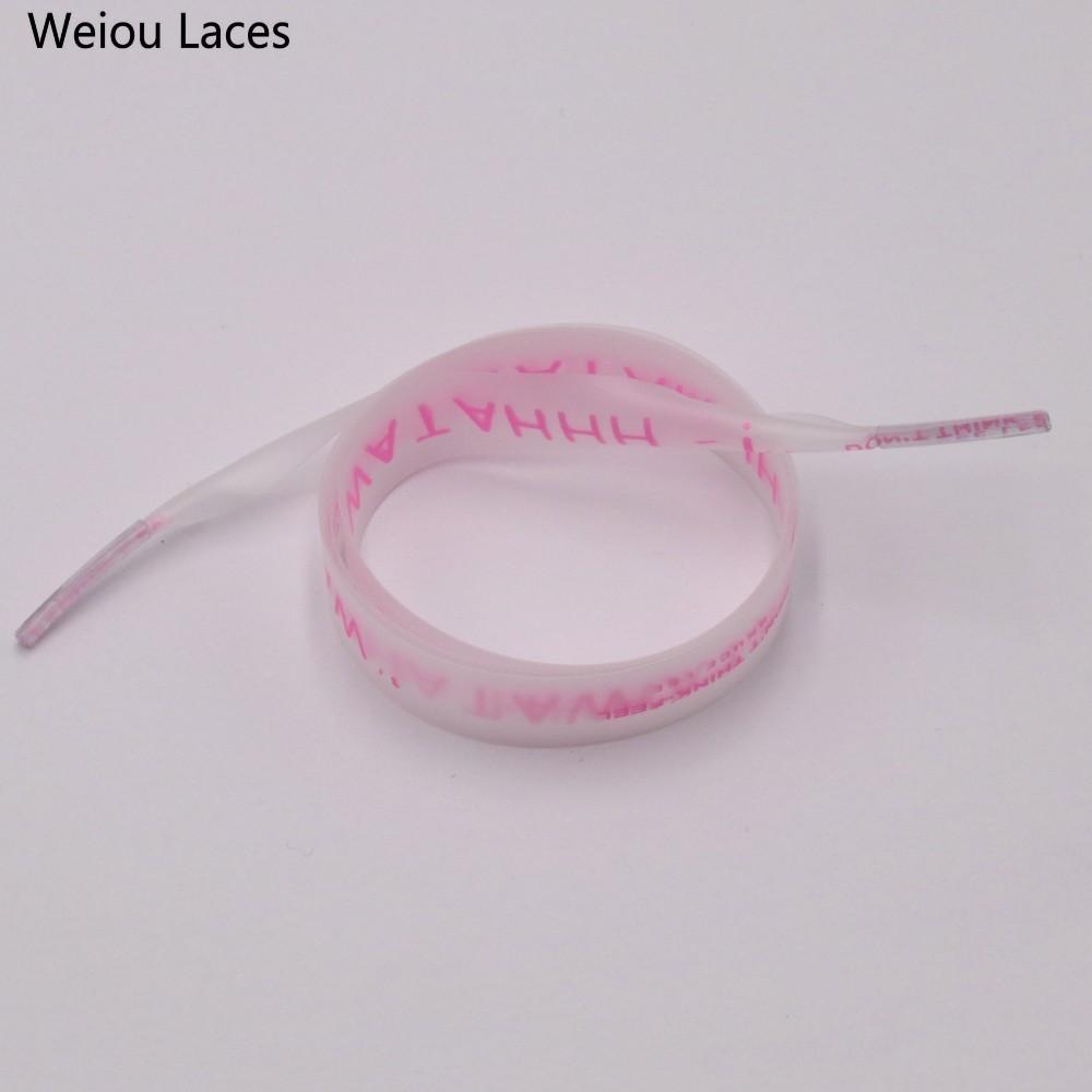 Weiou Hot Style Fashion Clothing 15mm Waterproof Ribbon Printing WATAHHH Flat PVC Laces Transparent