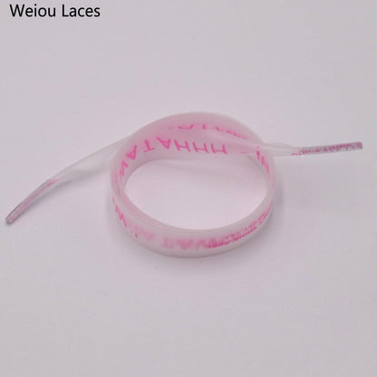 Weiou Hot Style Fashion Clothing 15mm Waterproof Ribbon Printing WATAHHH Flat PVC Laces Transparent