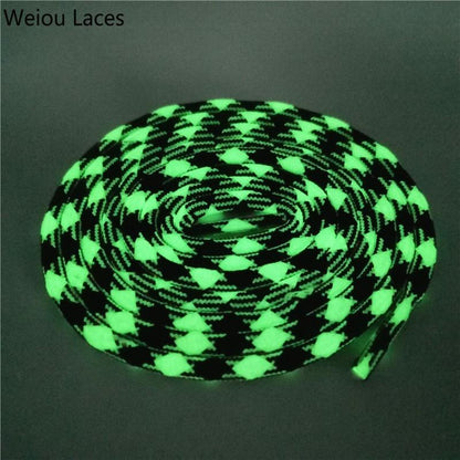 Weiou Sport Men Women Round Glow In The Dark Shoe Laces Two Colors Mixed Fluorescent Luminous