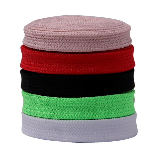 Weiou 1CM Knitted Mesh Laces Wide Solid Color Polyester Cords With Plastic Shoelaces End Casual