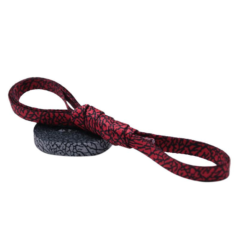 Weiou 8MM Red Grey Electric Shock Root Texture Flat Shape Cotton Shoelaces Pro Heat Transfer