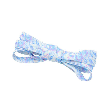 Weiou Fashion Cute Shoelaces 0.8 Cm Flat Type Printed Blue And White Marble Pattern Shoestrings For