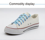 8MM Blue White Striped Ripple Heat Transfer Printing Shoelaces Top Accessories Women Sneaker Ropes