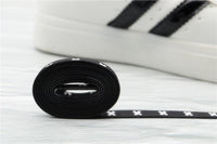 8MM Black White X Symbol Top Shoelaces Men Women Sneakers Canvas High Quality Cords Wide Ropes For