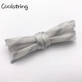 7mm Double Layer Shinning Colorful Glitter Shoelaces Long Shoe Laces White Black Red Gold Silver