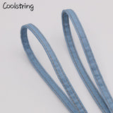 8mm Premium Flat Denim Shoelaces Metal Aglet Classic Laces Customize Your Kicks Blue Black