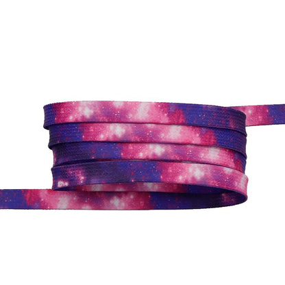 Weiou 8MM Starry Purple Laces Heat Transfer Printing Shoelace 2021 New Arrival Hot Pressing Cotton