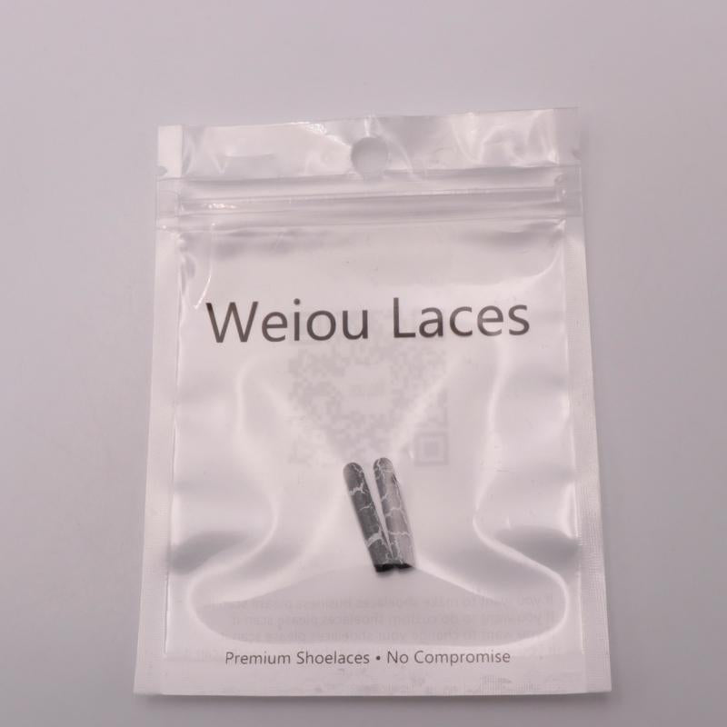 Weiou New Aglets 100 pcs/lot Black Crack White Durable Lace Ends 4*22mm Metal Tips For Sport Sneaker