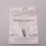 Weiou New Aglets 100 pcs/lot Black Crack White Durable Lace Ends 4*22mm Metal Tips For Sport Sneaker