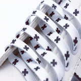 8MM Black White X Symbol Top Shoelaces Men Women Sneakers Canvas High Quality Cords Wide Ropes For