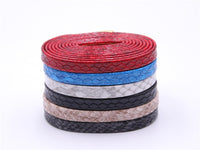 7MM Imitate Snake Skin Drawing Flat Luxurious PU Leather Shoelaces With Golden Metal Tip Nice Boot