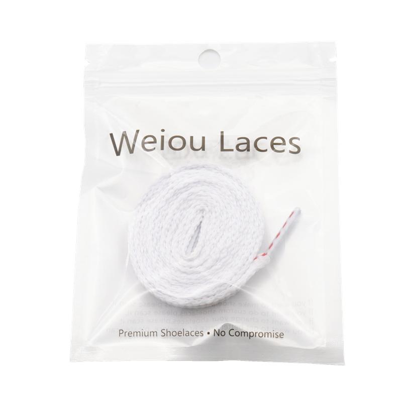 Weiou Lace New Simple Style Shoelaces 0.8 Cm Flat White And Red Polyester Shoestrings Matched