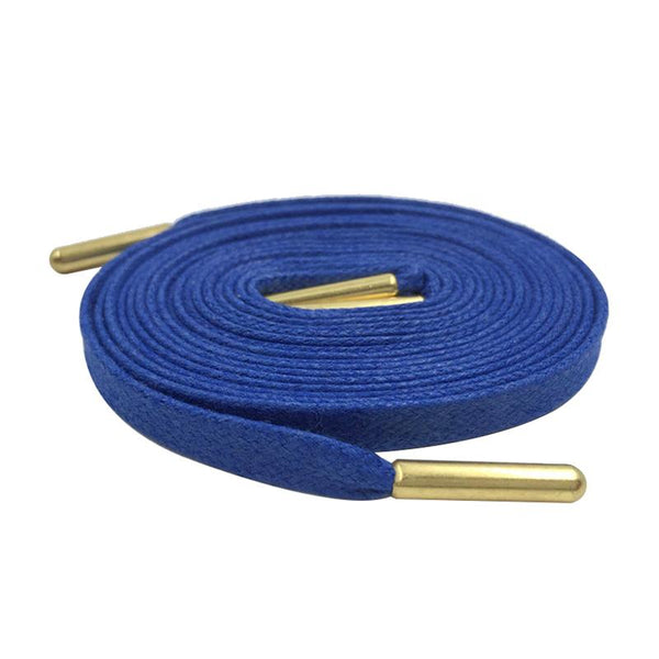 Weiou Heavy Duty Waxed Cotton Flat Shoelaces With Gold Metal Aglets Bright Color Cotton Shoe Laces