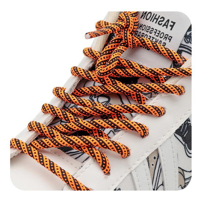 4.5MM Double Color Combination Orange Sky Blue Shoelaces No Elastic Stonger Ropes For Sneaker Sport