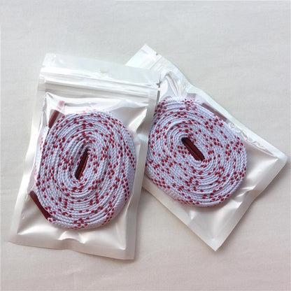 New Running Shoelaces Flat White and Red Striped Polyester Leisure Fabric Shoelace as Birthday Gift