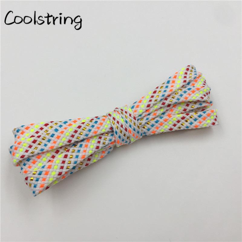 New Arrival 7mm Flat Glitter Metallic Shoe Strings Laces Novelty Unique Dress Shoelaces For Martin