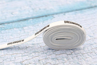 8MM Double Layer Stronger Polyester Shoelaces "DREAMQREW" Letter Printing Unisex For Canvas Boots