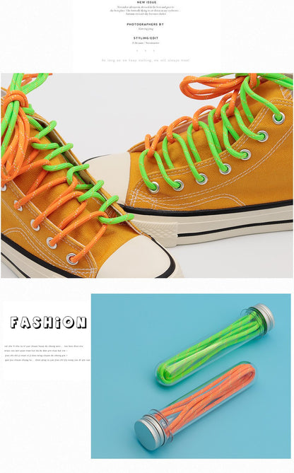 Nice Shoe Accessories Green Orange Eye-catching 4.5MM Polyester Ropes Trendy Colour Matching Laces