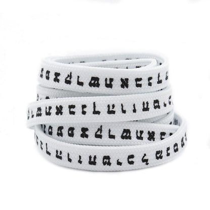 Weiou 0.7cm Flat Black And White Women Shoe Laces Personality Printed Arabic Shoelaces For Adults