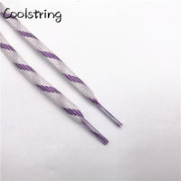 7mm Double Layer Shinning Colorful Glitter Shoelaces Long Shoe Laces White Black Red Gold Silver