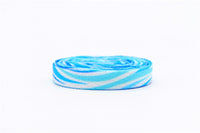 8MM Blue White Striped Ripple Heat Transfer Printing Shoelaces Top Accessories Women Sneaker Ropes