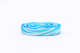 8MM Blue White Striped Ripple Heat Transfer Printing Shoelaces Top Accessories Women Sneaker Ropes