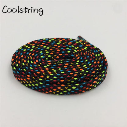 New Arrival 7mm Flat Glitter Metallic Shoe Strings Laces Novelty Unique Dress Shoelaces For Martin