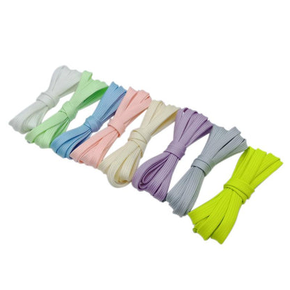 New Arrival Night Shoelace Flat Shoe Laces Luminous Glow In The Dark Athletic ShoeLace 7mm Colorful