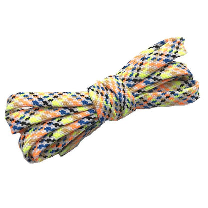 Weiou New 7mm Colorful Polyester Shoelace Flat Personality Customize Shoe Lace Coloured Shoestring