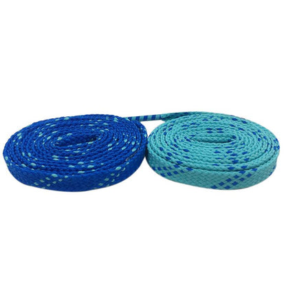 Marine Style 1CM Double Colors Shoelaces Blue Navy Flat Shape Polyester Shoelaces Be Suit For Canvas