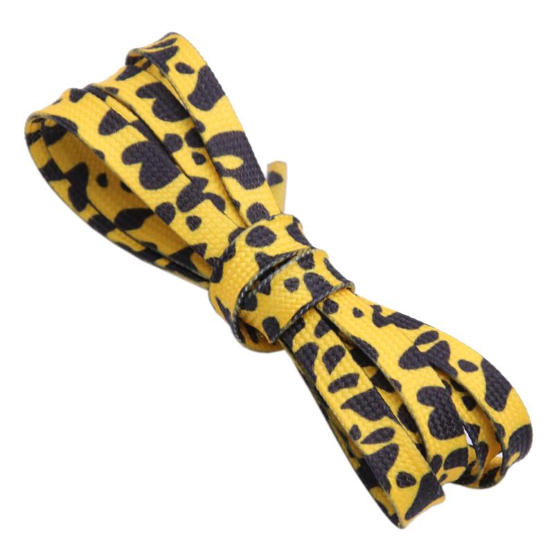 Weiou 7mm Polyester Double Hollow Flat Printed Classic Leopard Laces Sublimated Heat Transfer