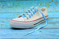 8MM Blue White Striped Ripple Heat Transfer Printing Shoelaces Top Accessories Women Sneaker Ropes