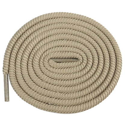 Weiou Classical Solid Shoelaces 0.45cm Round Khaki Color Spiral Polyester Shoe Laces For Adults