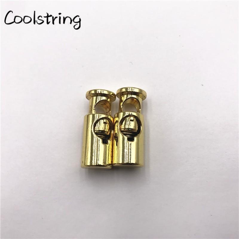 2pcs/Set METAL Cord Locks Spring Stopper Toggle Lock Ends Shoe Buckle Stoppers Shoelaces Rope Alloy