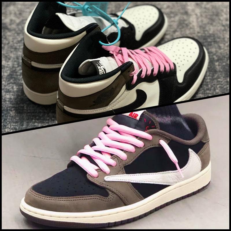 Travis Scott X Pink Series Shoelaces 60-180 Cm Jumpman Basketball Shoes 2021 Flat Type Ropes For Kid