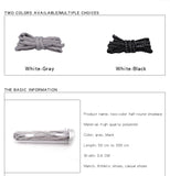 6MM Unique Oval Shoelaces Clothing Men Women Sneaker 2021 Autume Winter Black Gray Unisex Ropes For